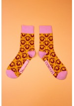 Powder Art Deco Scallops Mens Socks (Ochre) SS21